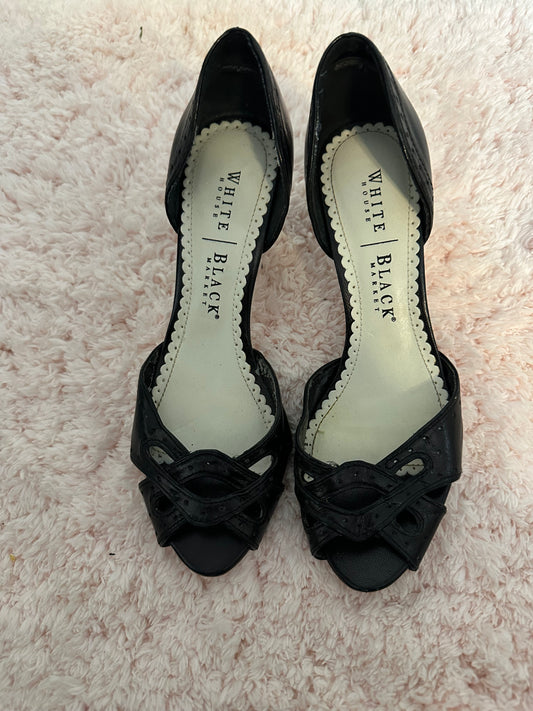 White House Black Market Black Heels Shoes Sz 6.5