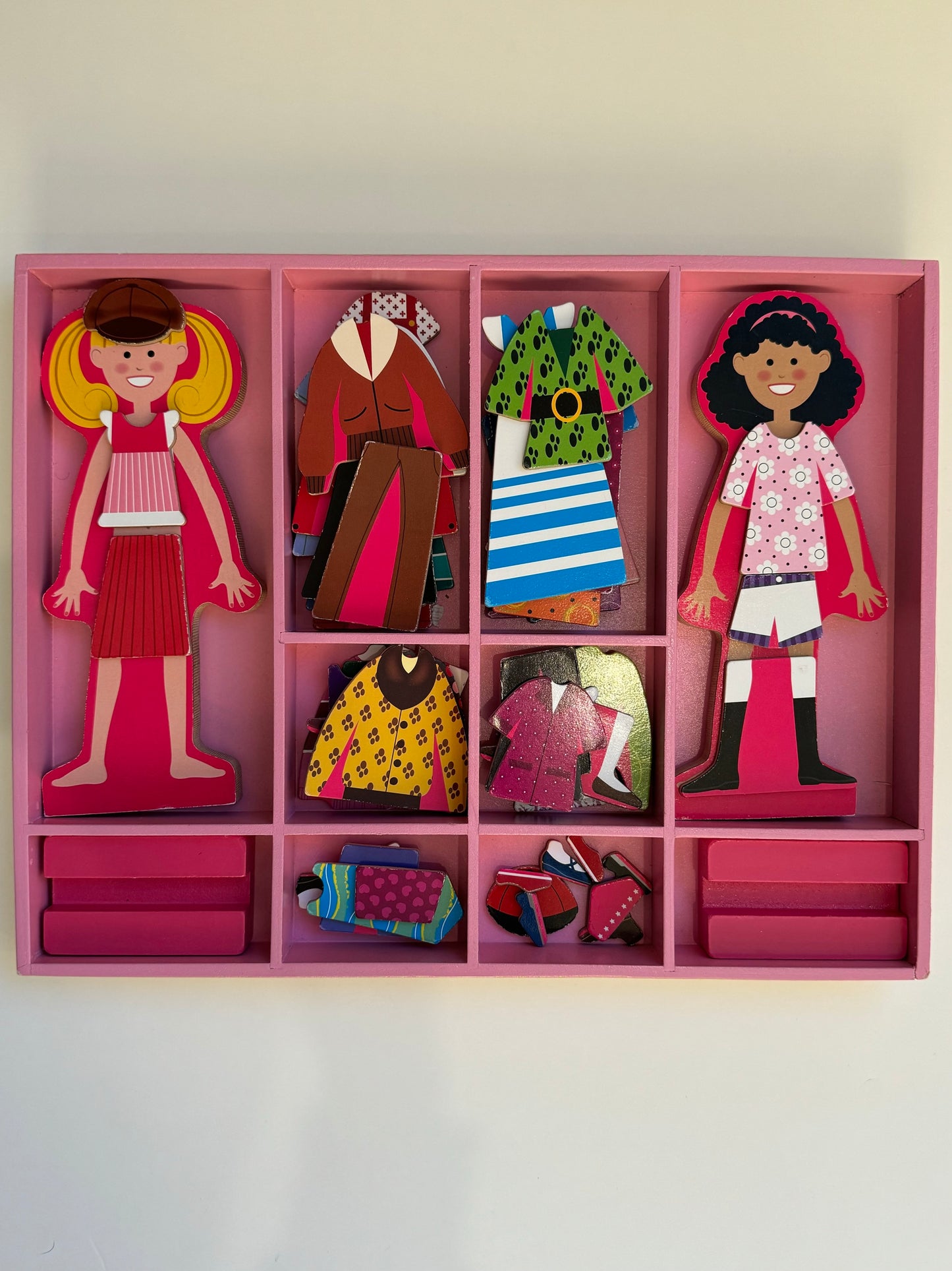 REDUCED #60B, Melissa & Doug's magnetic wooden dress up dolls gift set