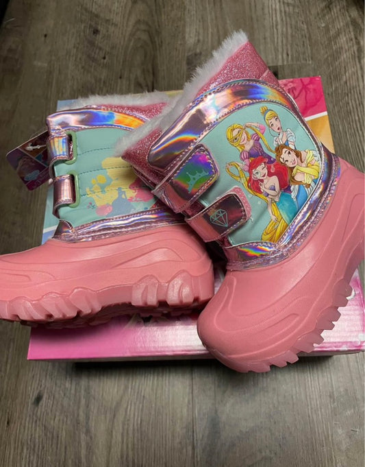 #13 New Toddler size 9 Disney Jr princesses light up snow winter boots.