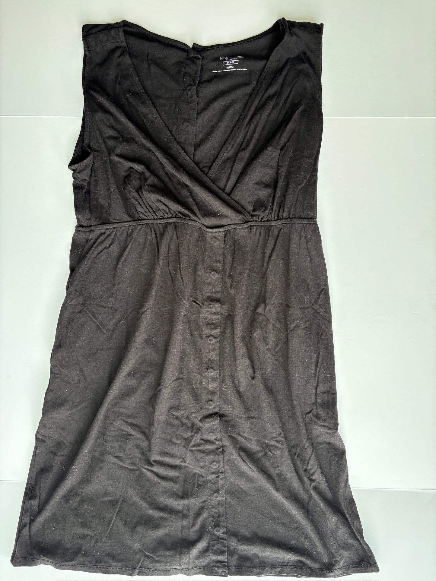 Seller #105 - Maternity Medium Black Motherhood Maternity Labor Gown/Nursing Gown GUC