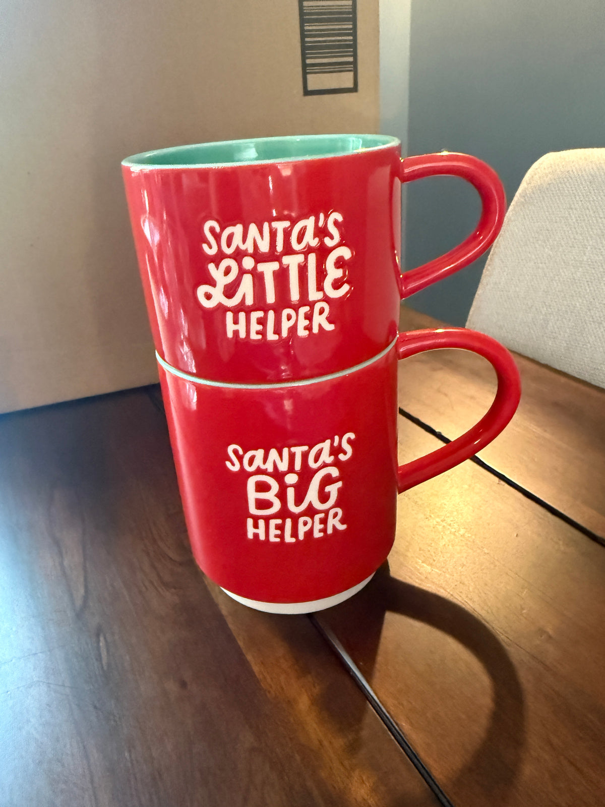 #51 Santa's Helper 2 Stacking Hallmark Brand Coffee/Hot Cocoa Mugs