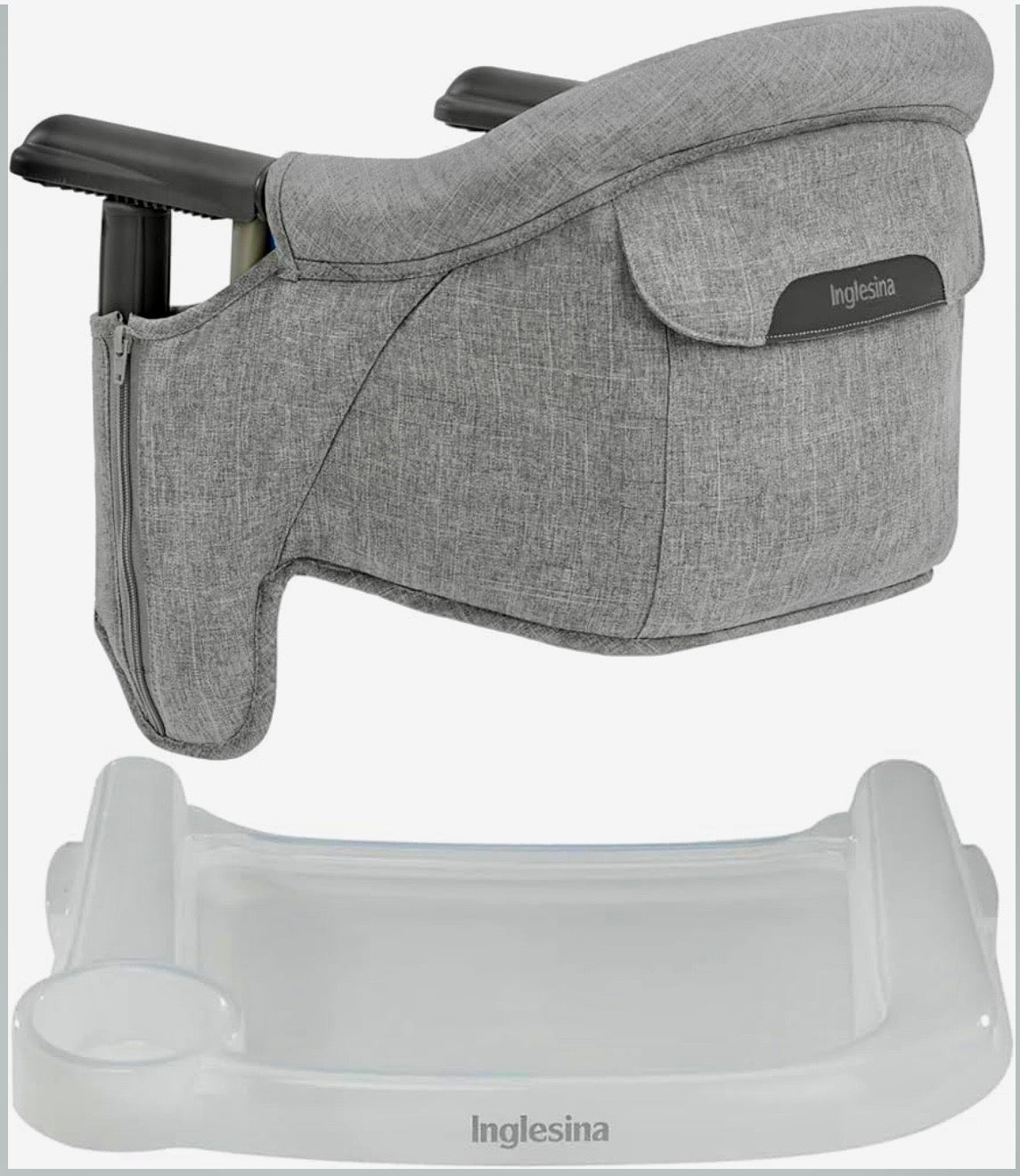 #132 - REDUCED - Bundle of Inglesina: Fast Table Chair in Stone Grey & Fast Dining Tray - LIKE NEW!