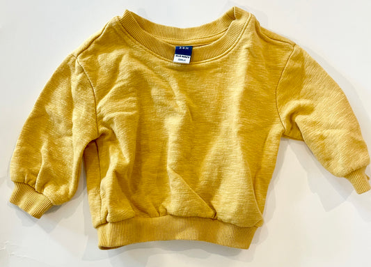 Old navy yellow sweatshirt size 6 months