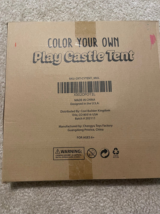 Color your own play tent