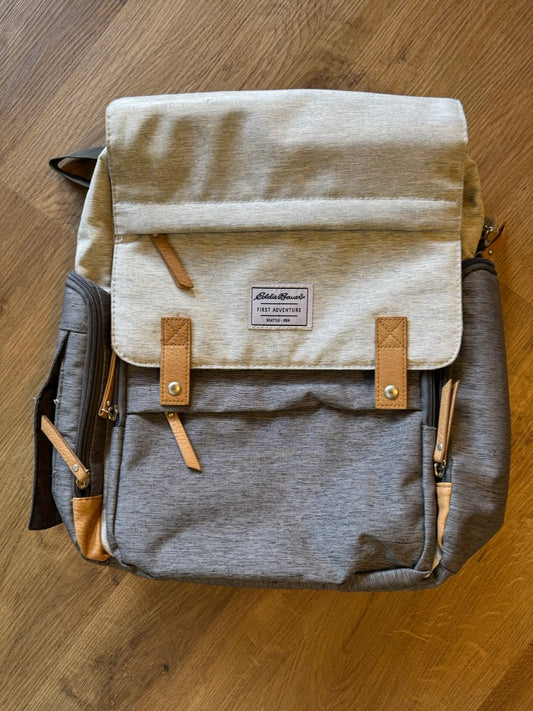 Seller #114 Eddie Bauer backpack diaper bag gray