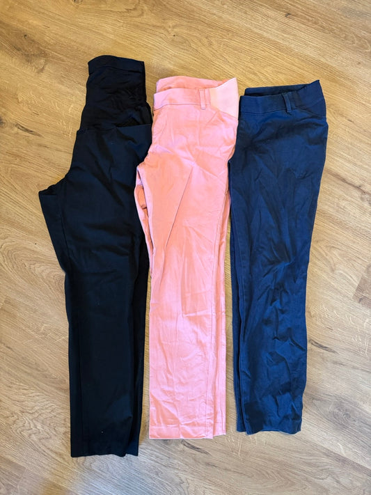 Seller #114 Old Navy pixie slim fit pants size medium black over belly and pink and navy under belly