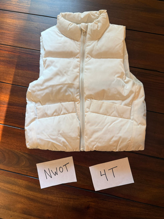 #51 Girls 4T Violet Skye White Puffer Vest