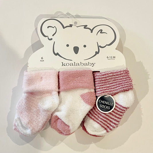 Pink socks set of 6 size 0-12 months