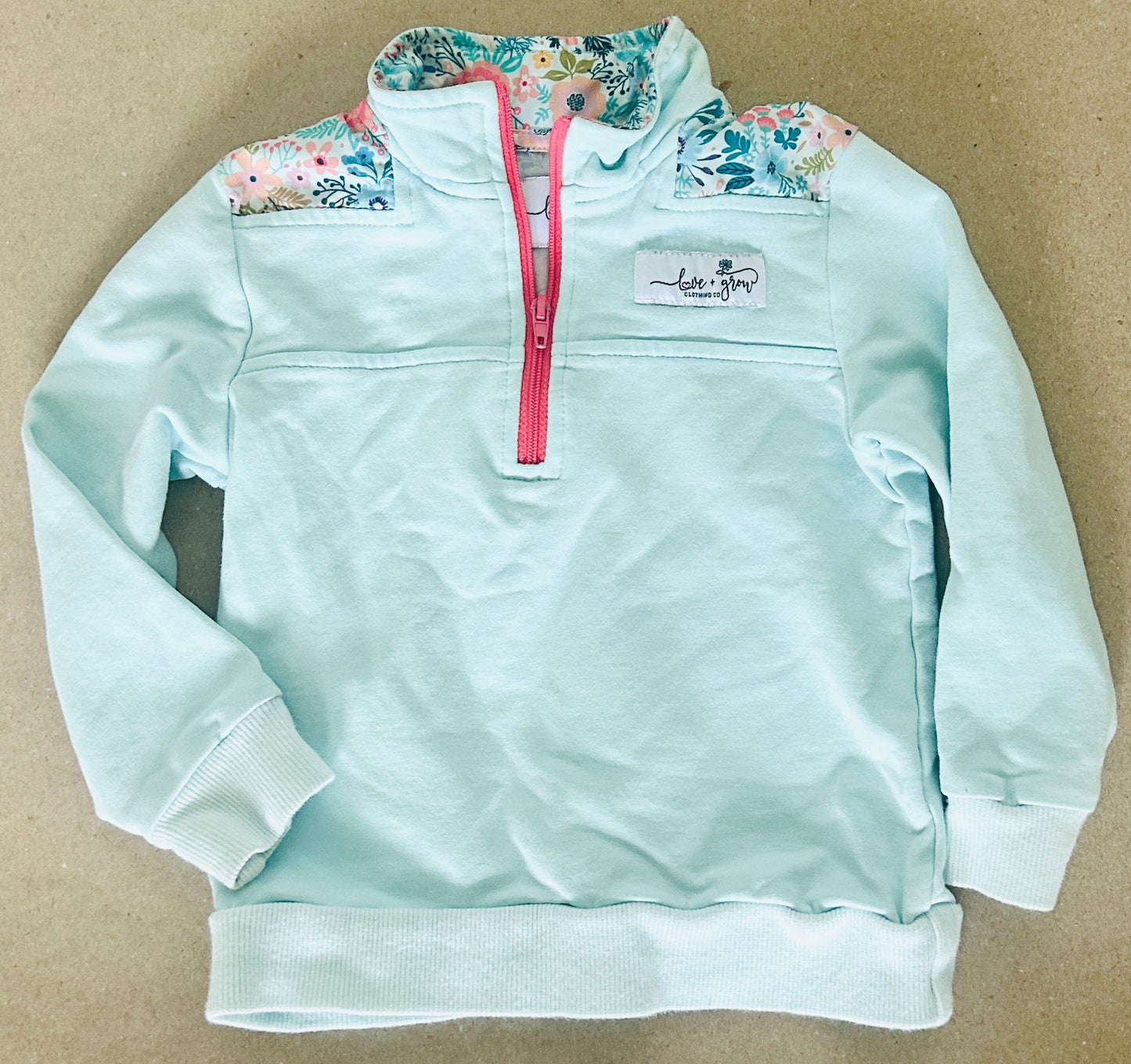 #15 Love and Grow 18m Floral Quarter Zip