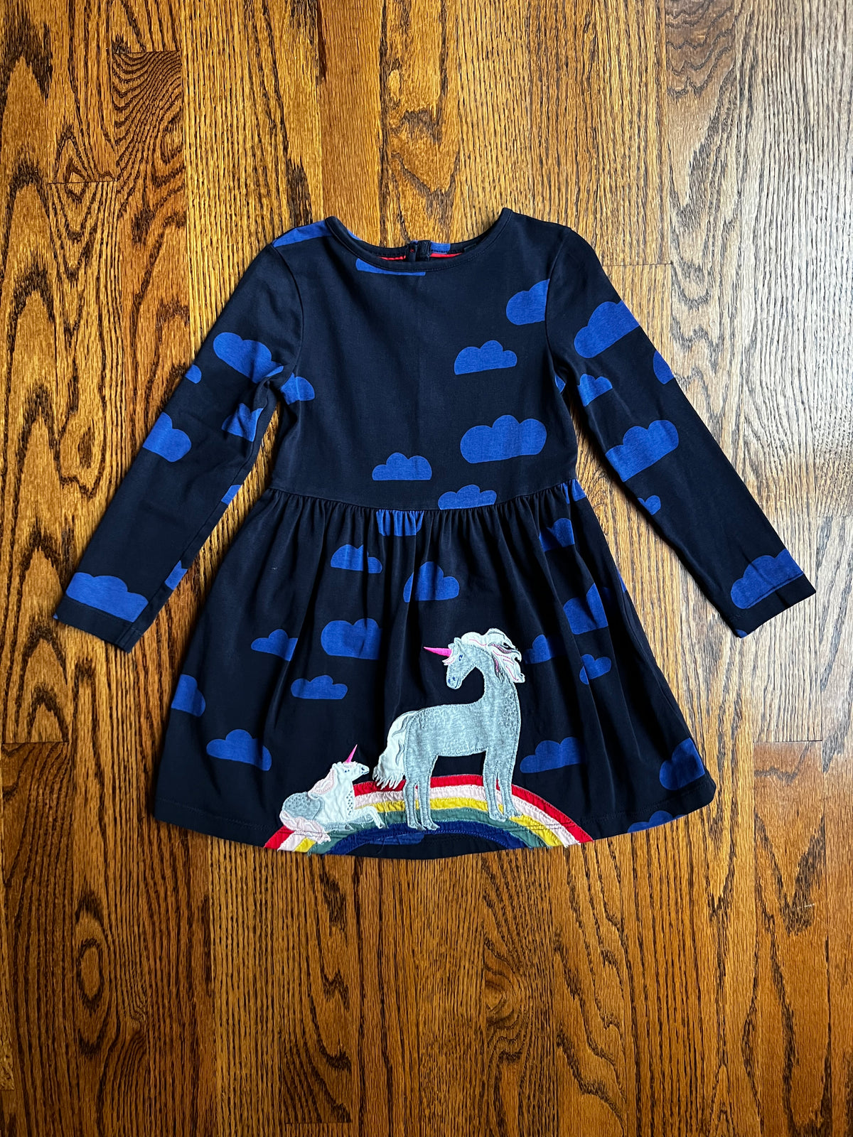 Seller #115 - Boden Girls 2-3Y Black/Blue Rainbow Unicorn Dress, VGUC