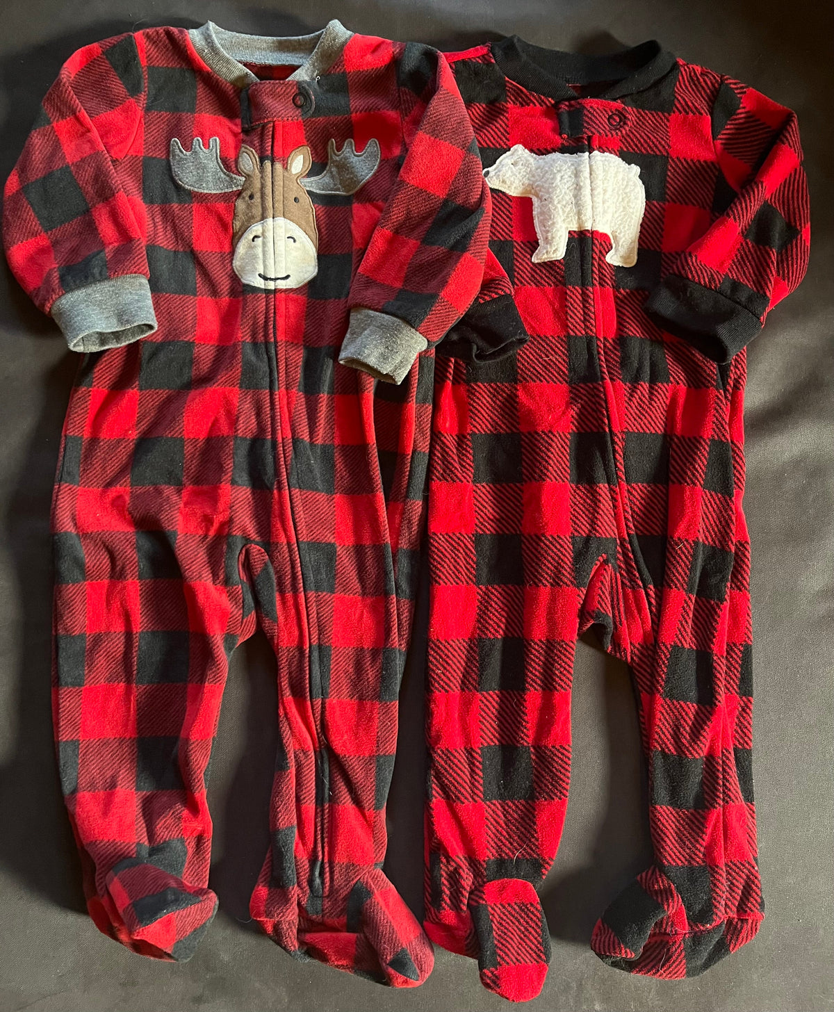 Seller #13 Carter’s 9 months boys fleece buffalo plaid sleepers - 2