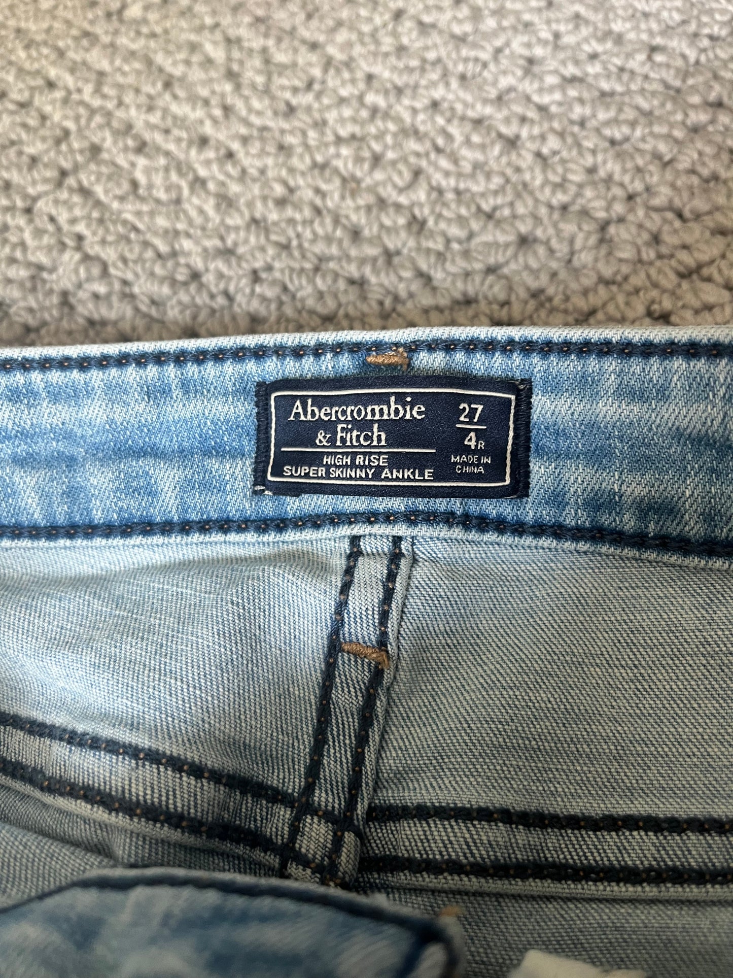 Seller 8 - Women's A&F high rise super skinny ankle jeans size 27/4R with flower embroidery
