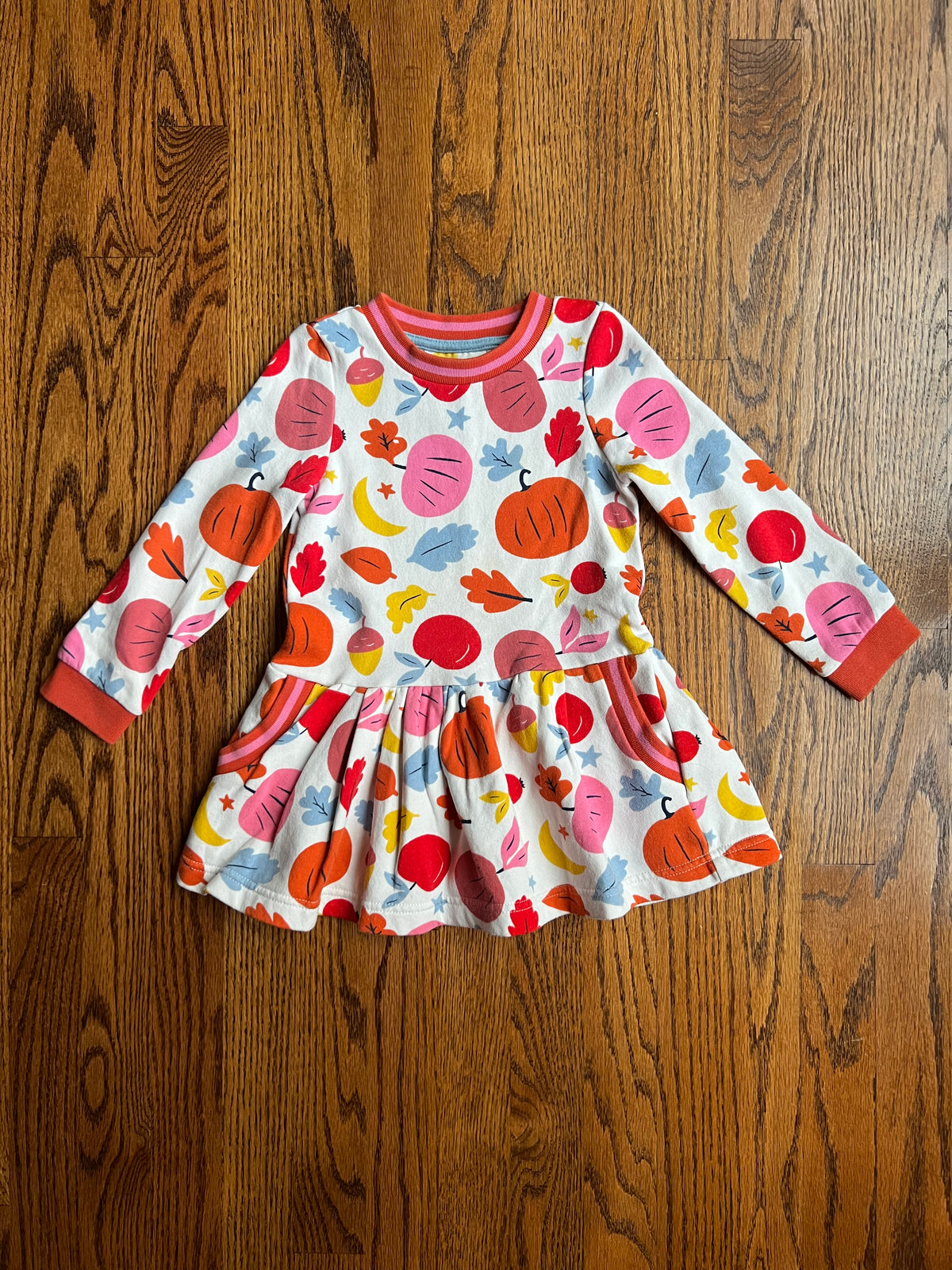 Seller #115 - Boden Girls 2-3Y Pumpkin Sweatshirt Dress with Pockets, EUC