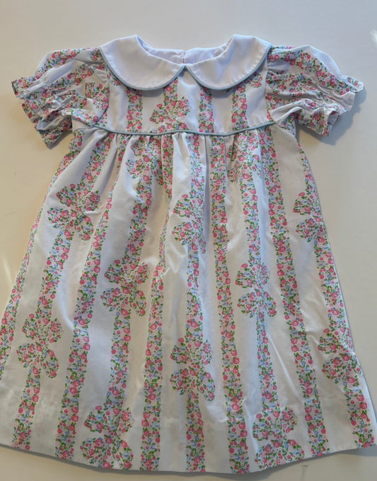 #75 Beaufort Bonnet White Floral Dress 2T