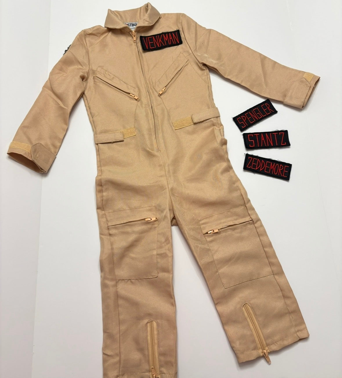 #121 boys 4T Ghostbusters costume with name patches, VGUC