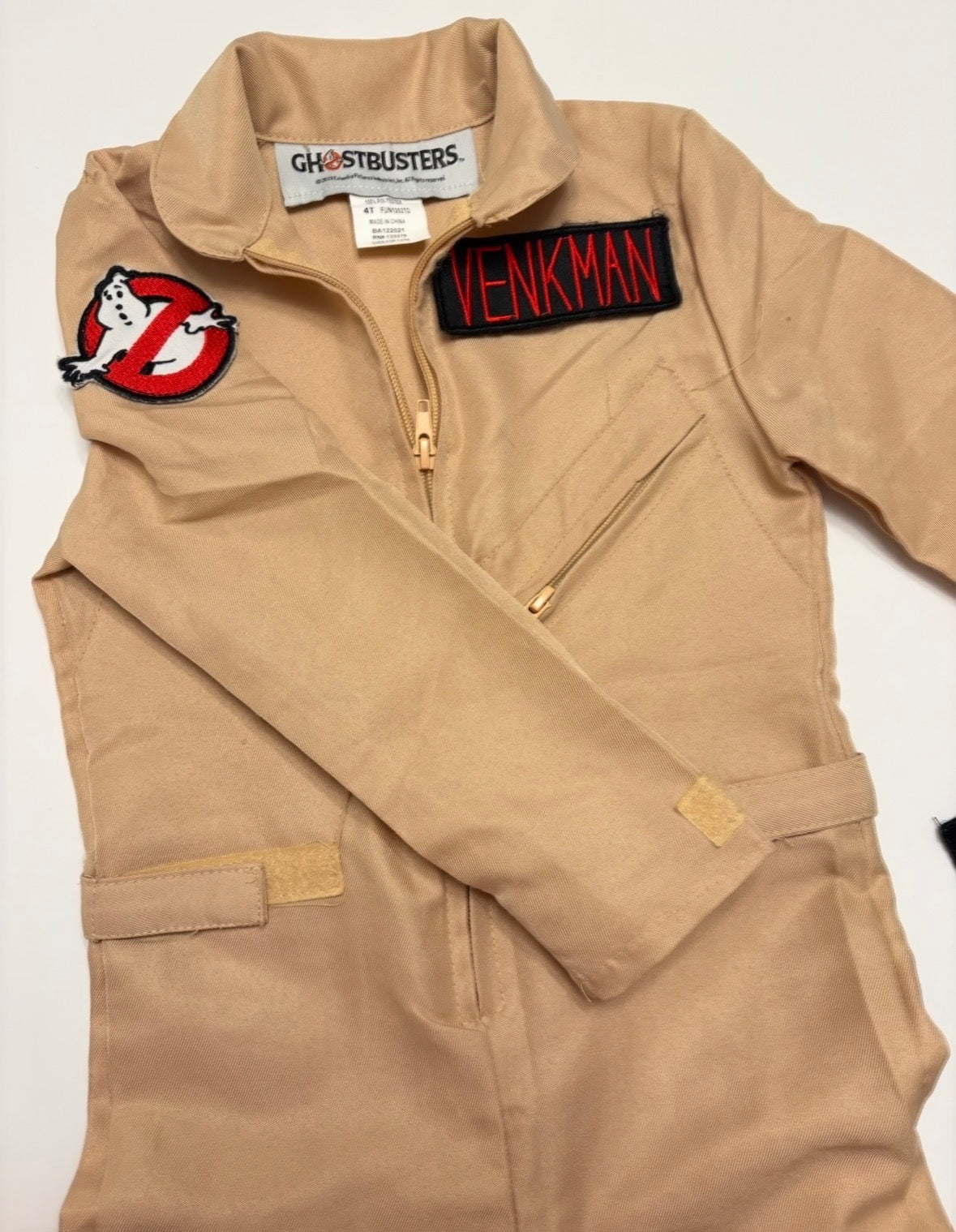 #121 boys 4T Ghostbusters costume with name patches, VGUC