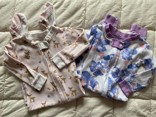 Seller 59 girls 12 mo Burt’s Bees sleeper set of 2