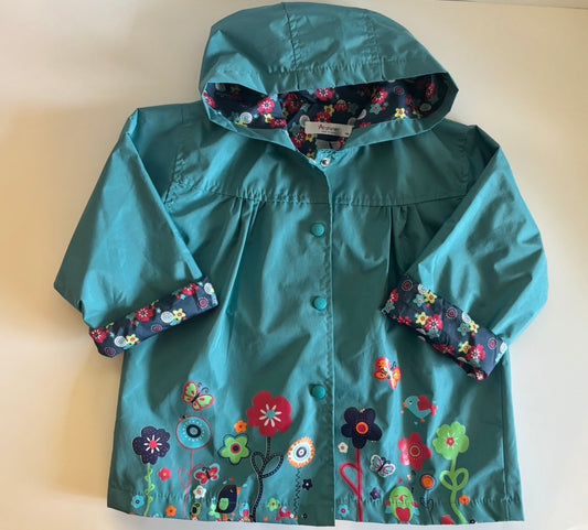 #75 Arshiner Teal Raincoat Jacket Girls 2T
