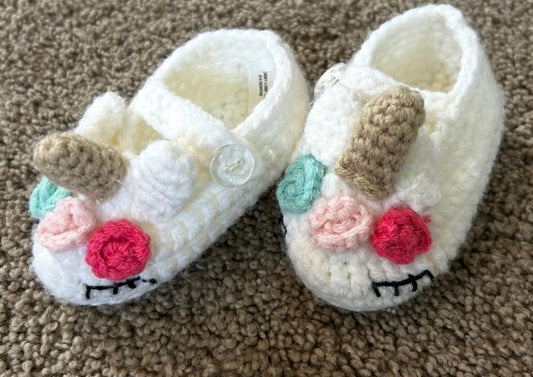 #35  Infant crochet unicorn booties
