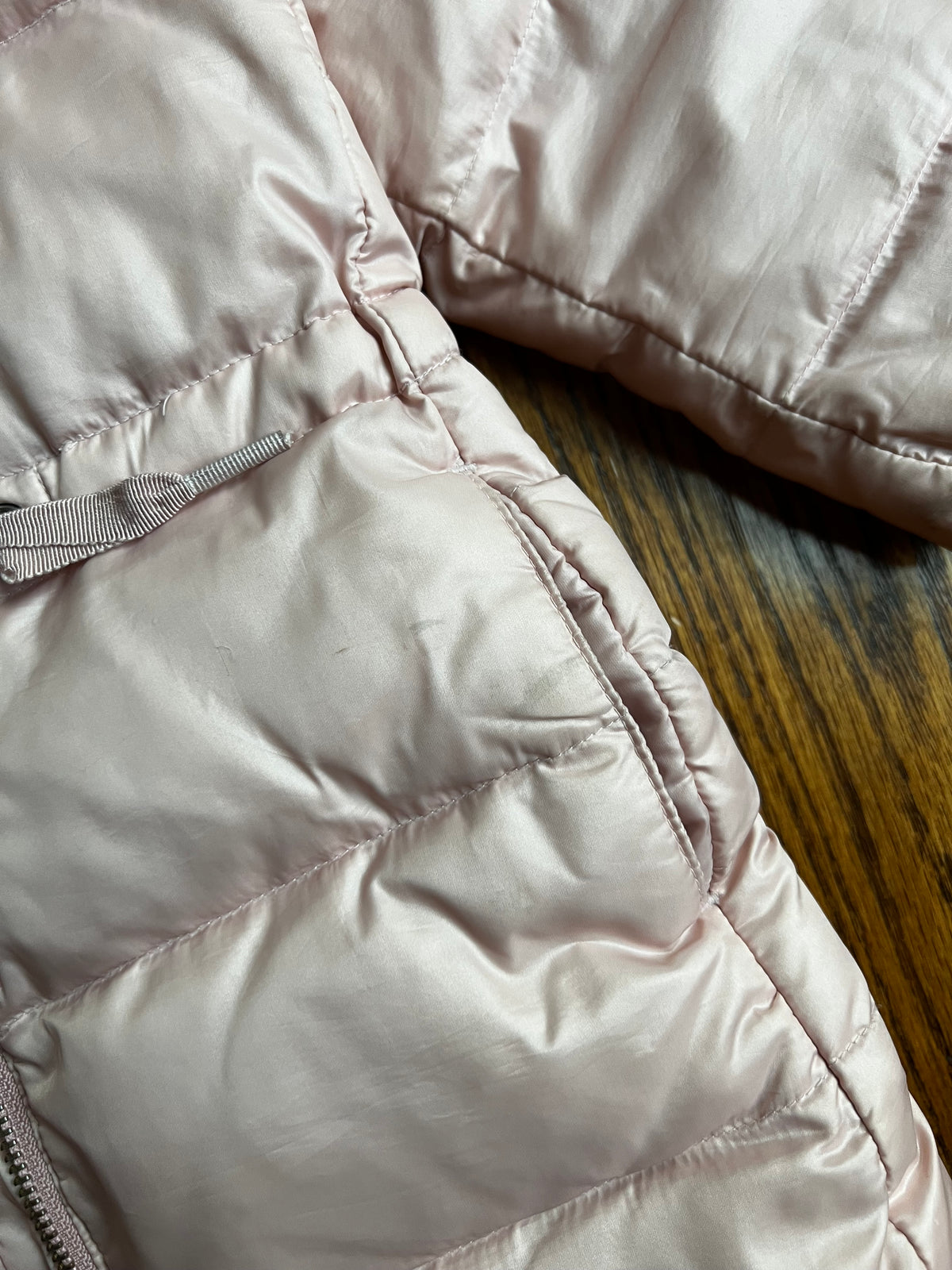 Seller #115 - Baby Gap Girls 2T Pale Pink Puffer Coat with Fur-Trimmed Hood, GUC