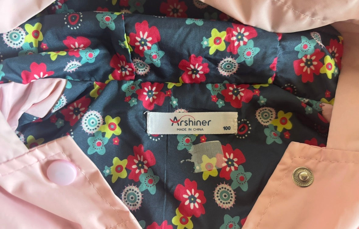 #75 Arshiner Pink Raincoat Jacket Girls 2T