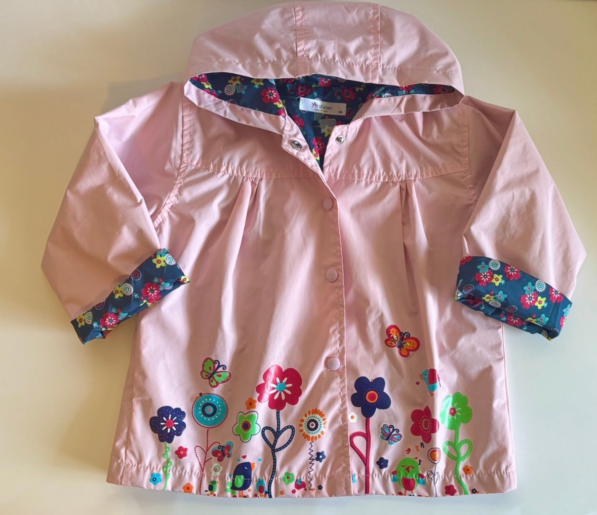 #75 Arshiner Pink Raincoat Jacket Girls 2T