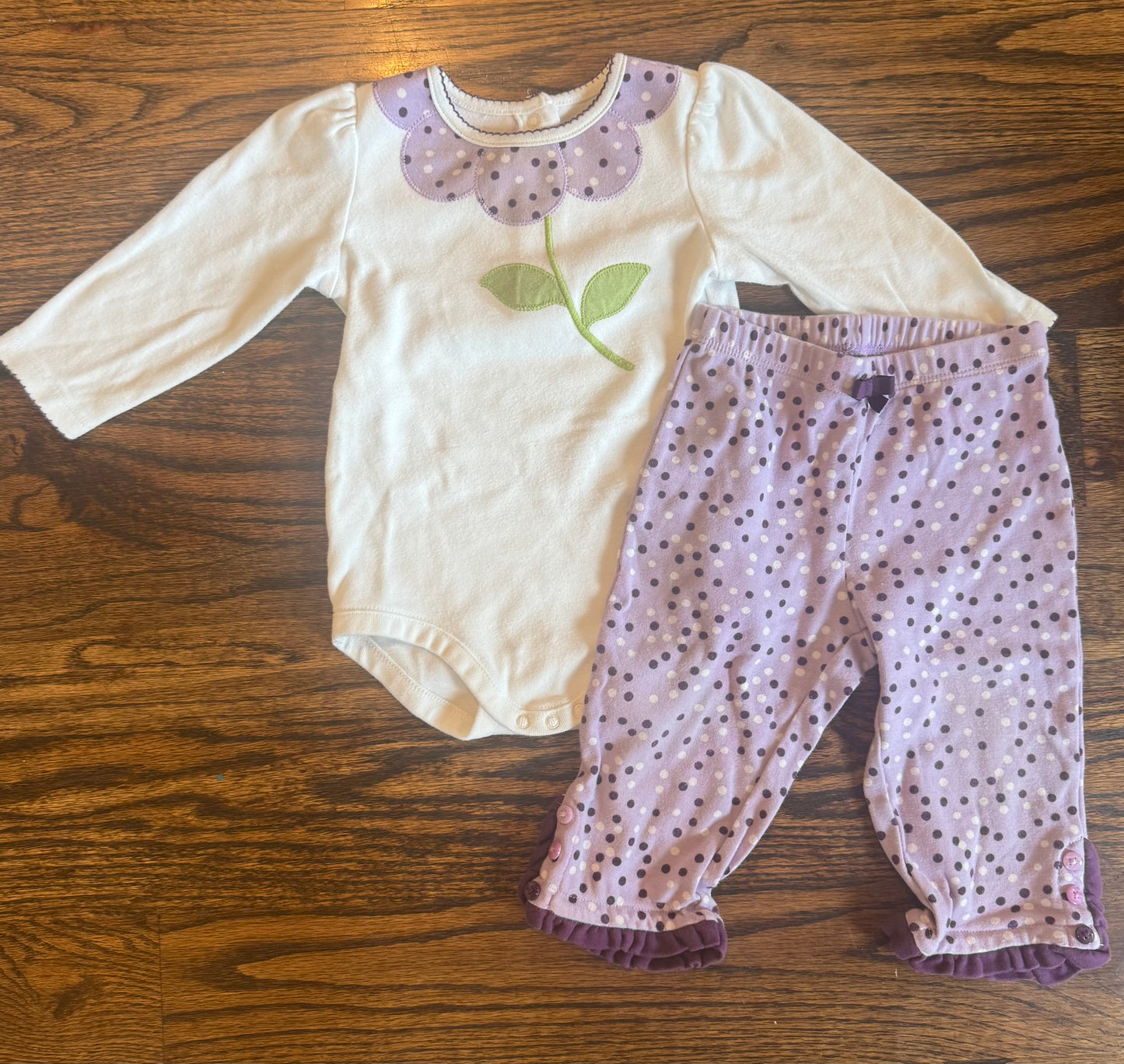 Seller #172 Gymboree Girls Purple Flower Set Size 12-18 m