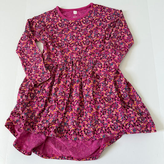 #86B Tea Pink Flower Dress Girls 5