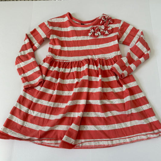 #86B Tea Stripe Dress Girls 5