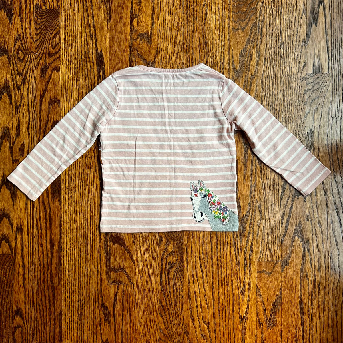 Seller #115 - Boden Girls 3-4Y Horse Appliqué Shirt + Thick Horse Leggings, GUC
