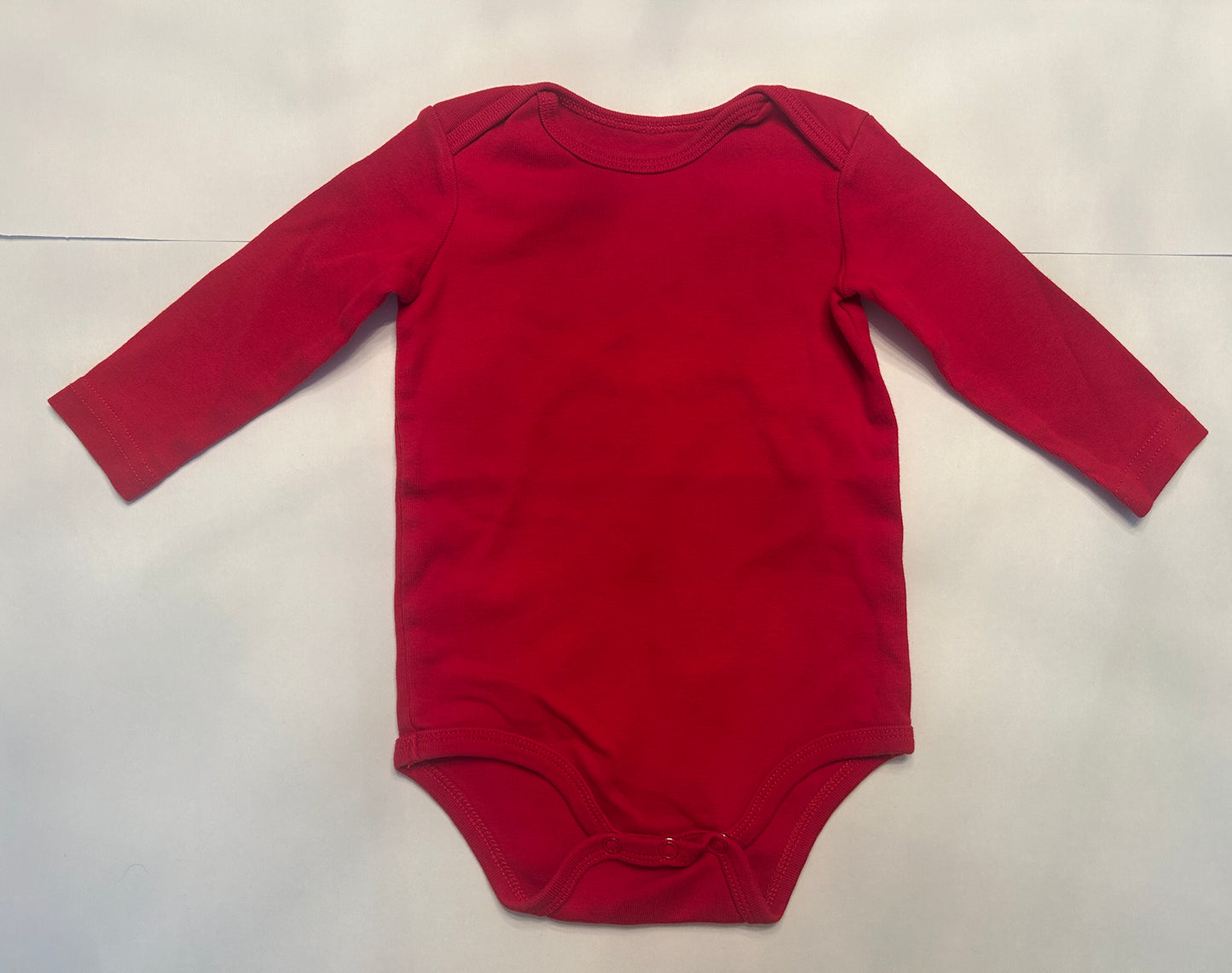 #28-Gender Neutral-6-9 Months-Primary-Red Onesie