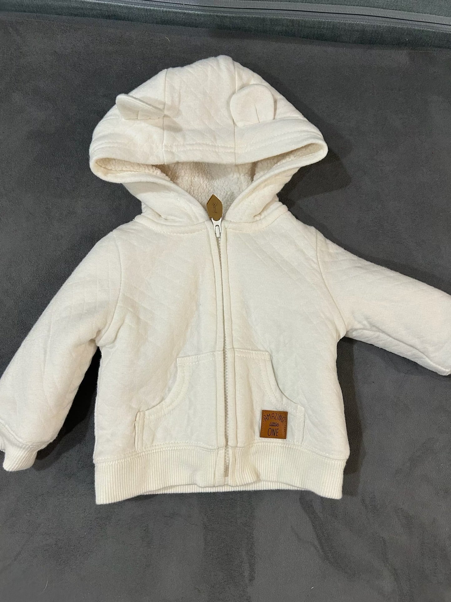 Seller 128 -REDUCED Carter's 0-3M Fleece Lined Cream Jacket