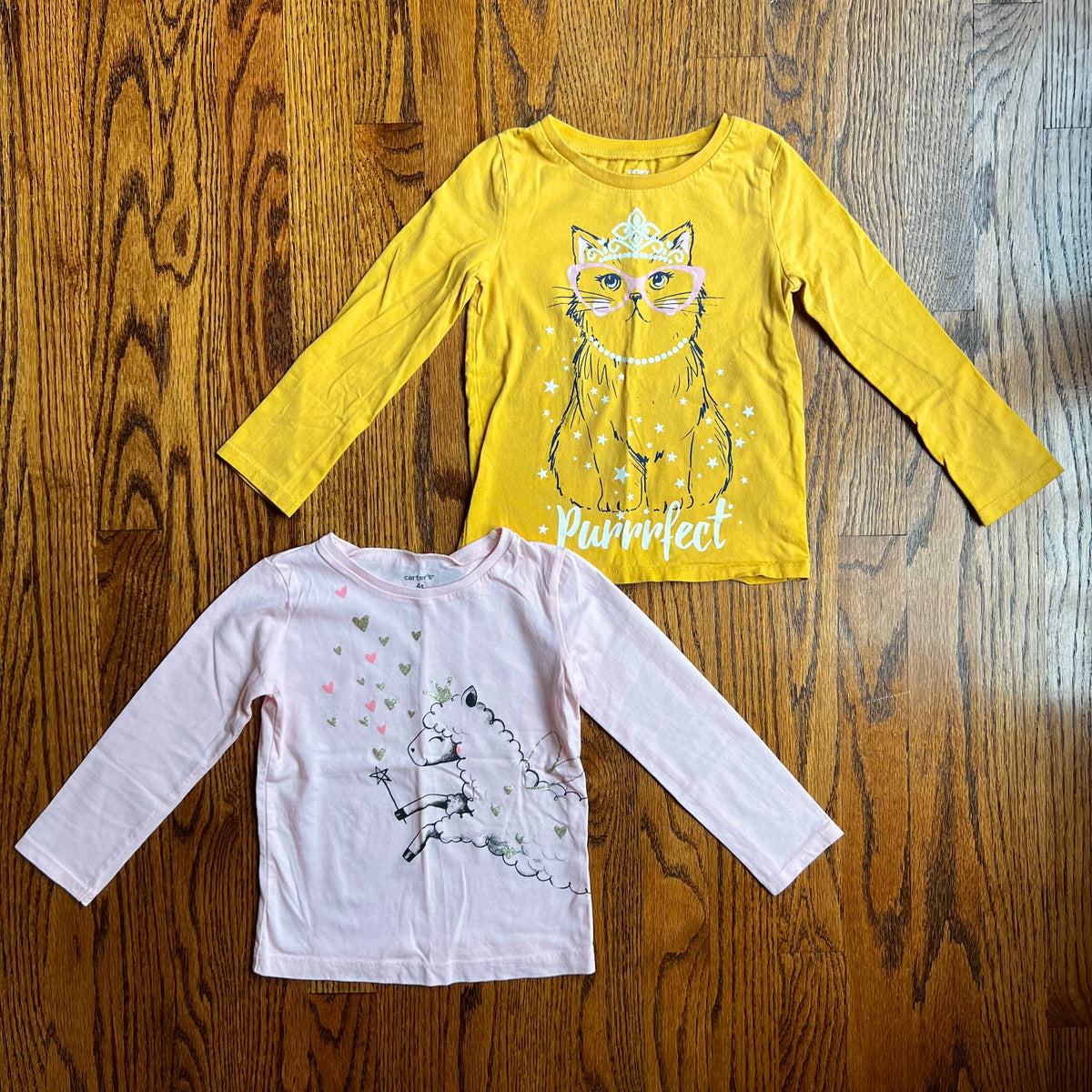 Seller #115 - Carter’s Girls 4T Long Sleeve Shirts (Bundle of 2), VGUC