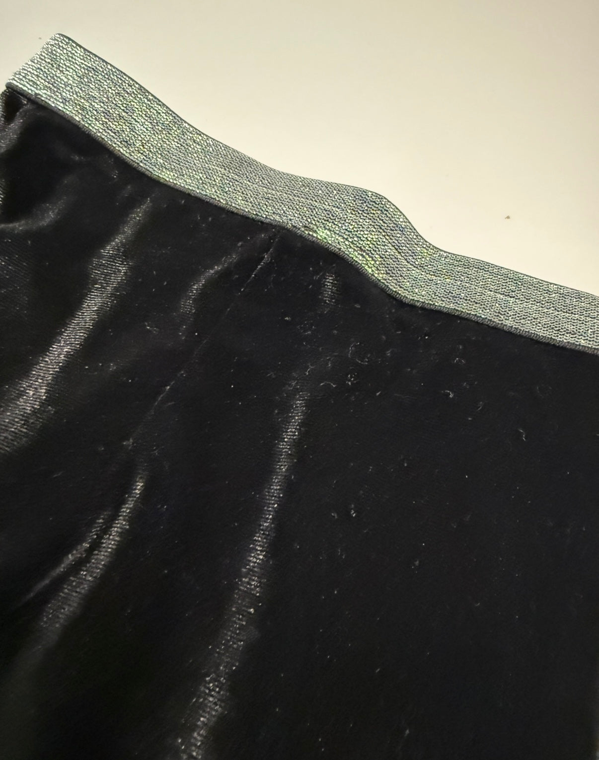 #155 Black velvet leggings, girls size 3T