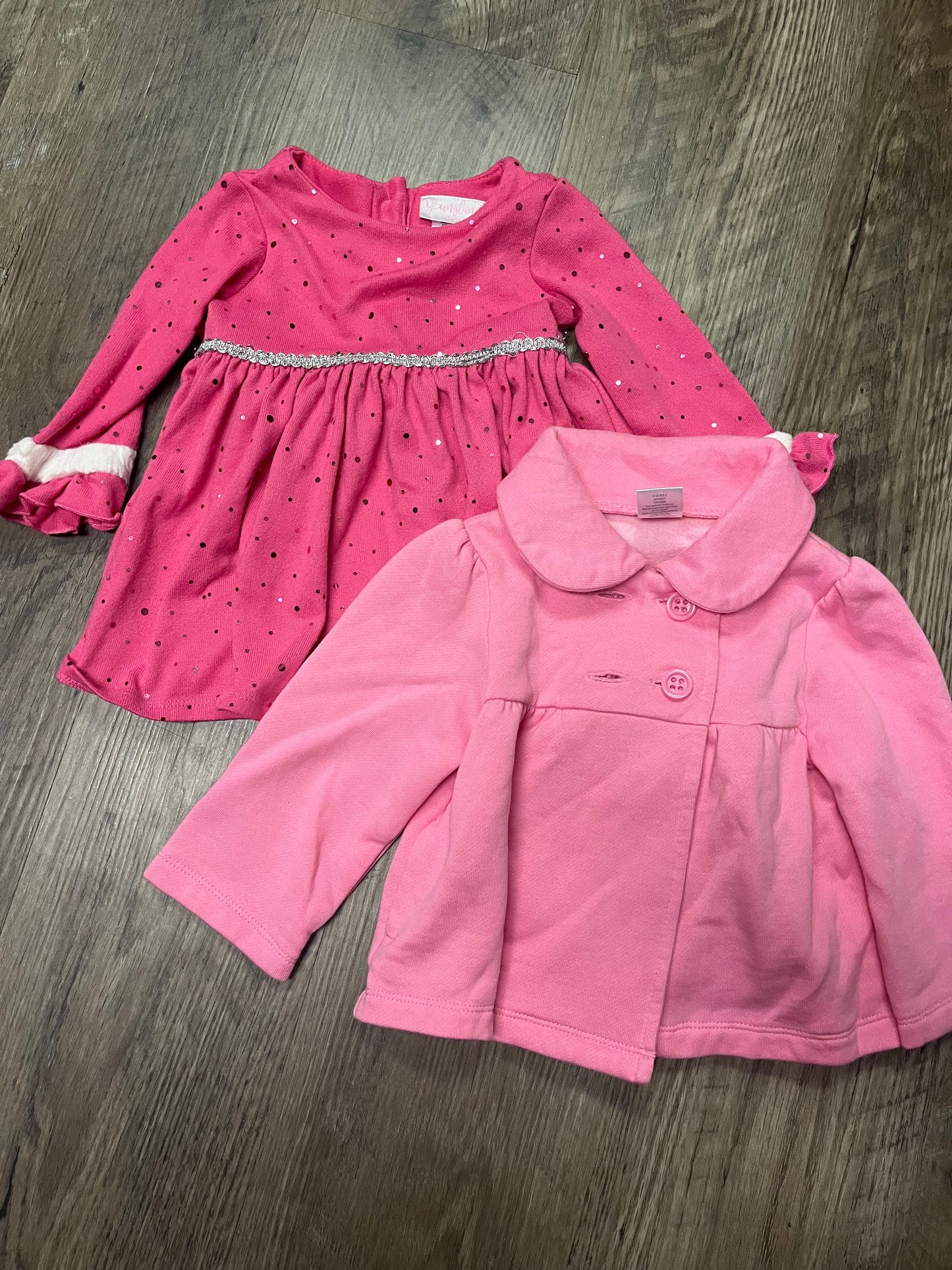 #13 VGUC 18 M baby girl dress and 12-24 M jacket. Winter