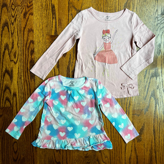 Seller #115 - Carter’s Girls 4T Tops Bundle (Ballerina + Hearts), VGUC