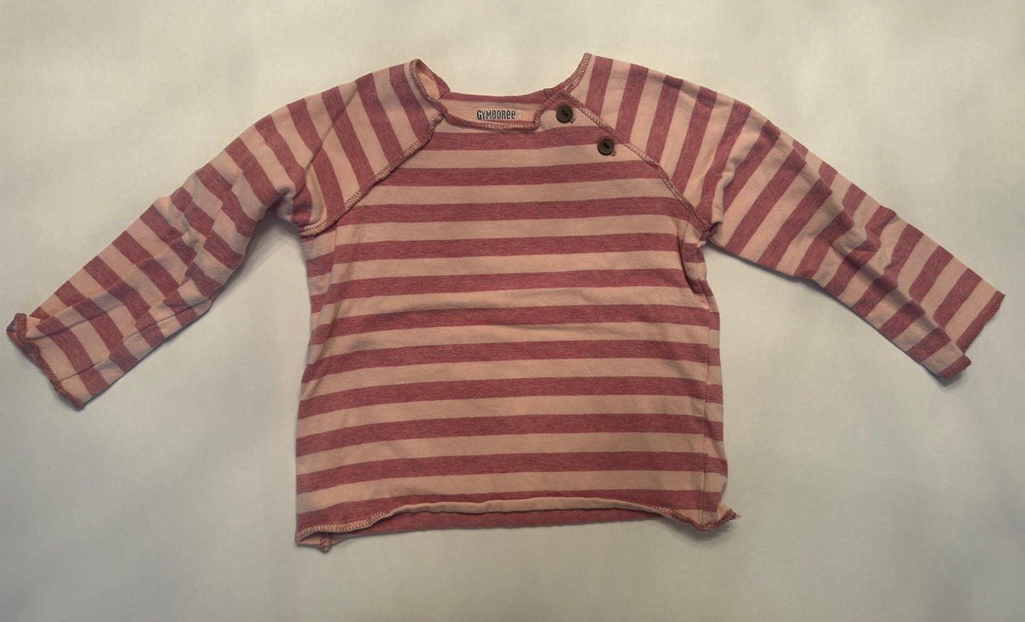 #28-Girls-6-12 Months-Gymboree-Pink Striped Shirt