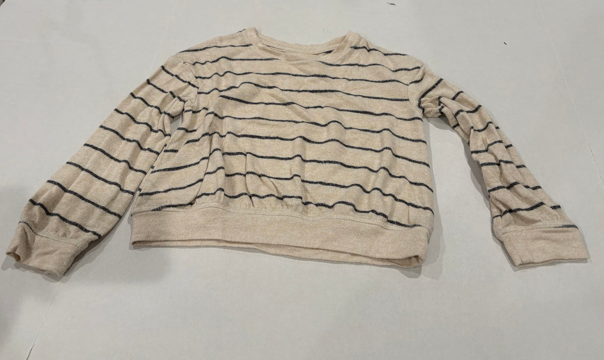 #25 Girls XS (4/5) Cat and Jack tan and gray striped lightweight sweater