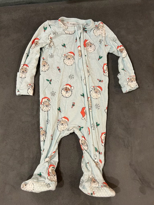 Seller 128 - REDUCED Angel Dear Bamboo 0-3 Month Santa Zippie