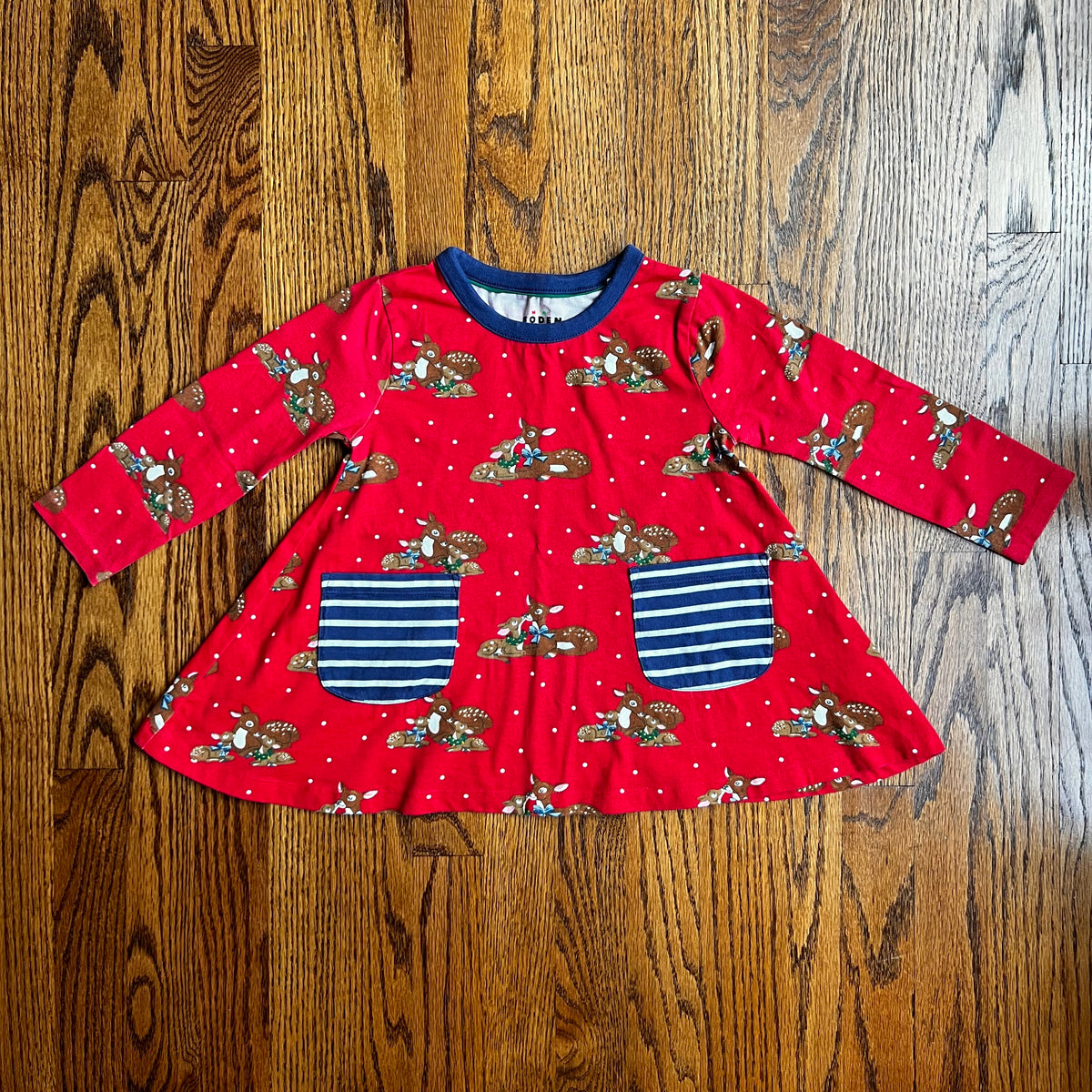 Seller #115 - Boden Girls 3-4Y Red Reindeer Tunic Dress, VGUC