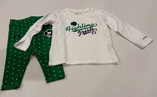 #25 Girls 12 months Under Armour Notre Dame shirt and leggings