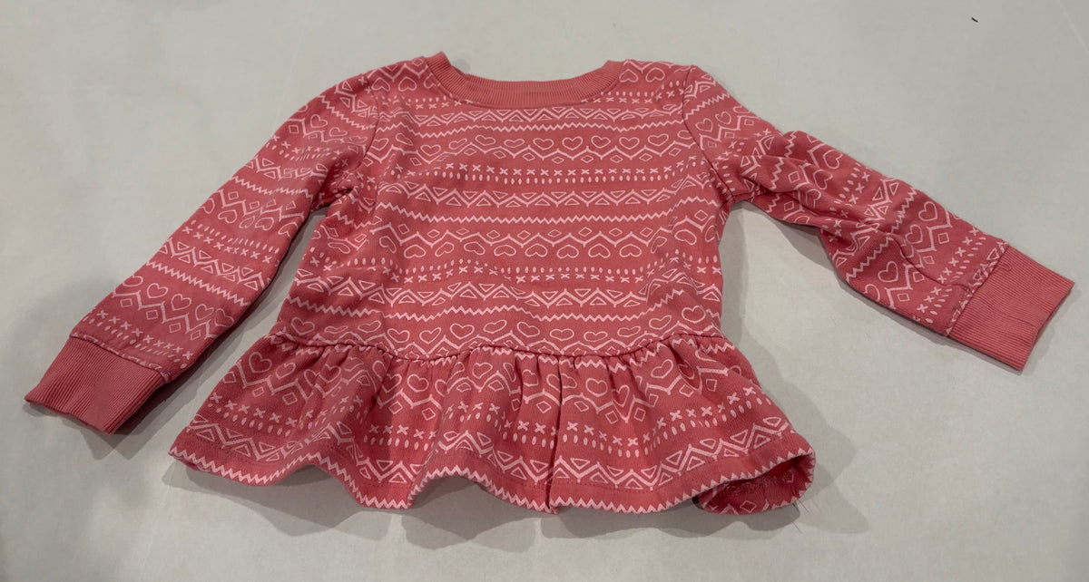 #25 Girls 2T Jumping Beans Sofrest Fleece pink peplum sweatshirt
