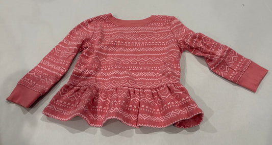 #25 Girls 2T Jumping Beans Sofrest Fleece pink peplum sweatshirt