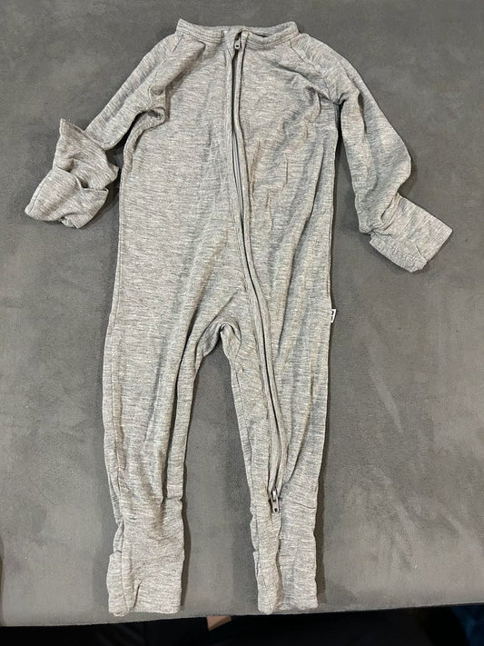 Seller 128 - REDUCED Little Sleepies Solid Grey Zippie 3-6M