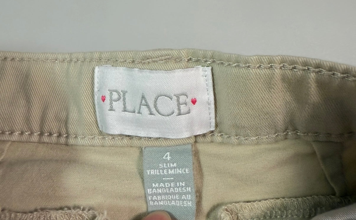 #155 Children’s Place khaki uniform pants, girls 4 slim