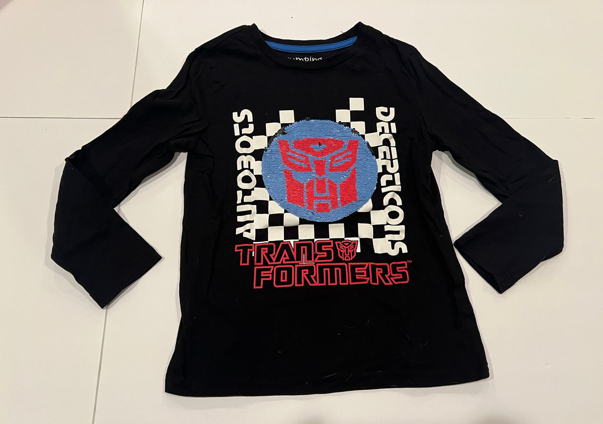 #141 Boys 7 Jumping Beans Reversible Sequin Transformer Long Sleeve