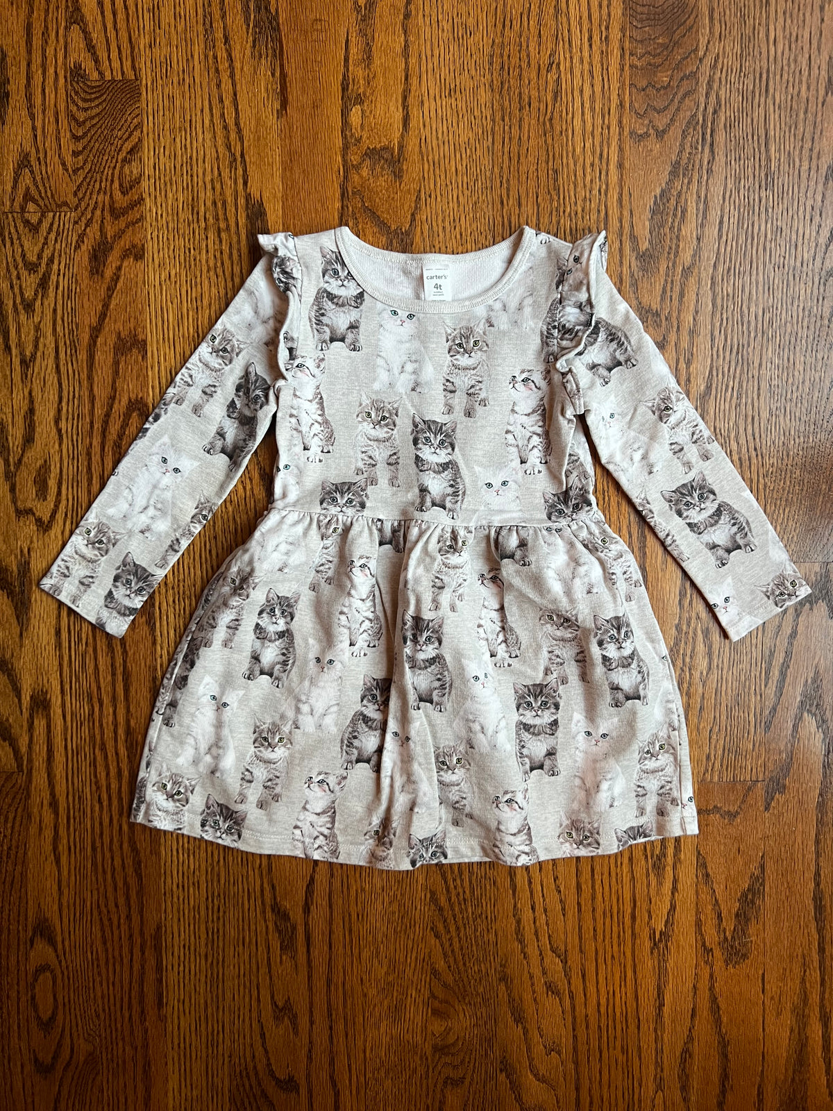 Seller #115 - Carter’s Girls 4T Gray Kittens Sweatshirt Dress, VGUC