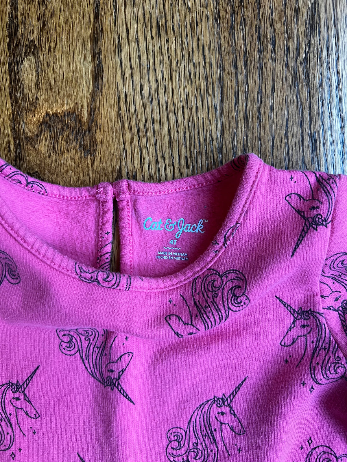 Seller #115 - Cat & Jack Girls 4T Pink Unicorns Sweatshirt Dress, VGUC