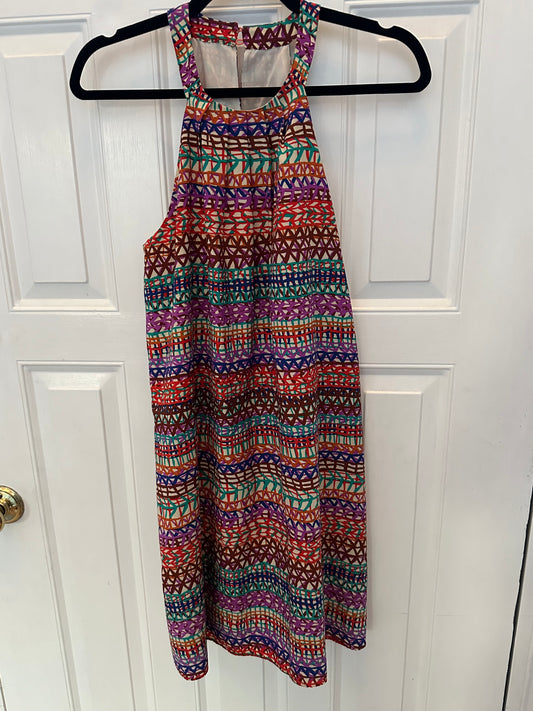 CeCe by Cynthia Steffe Colorful Halter Dress Sz 6 Retail $228