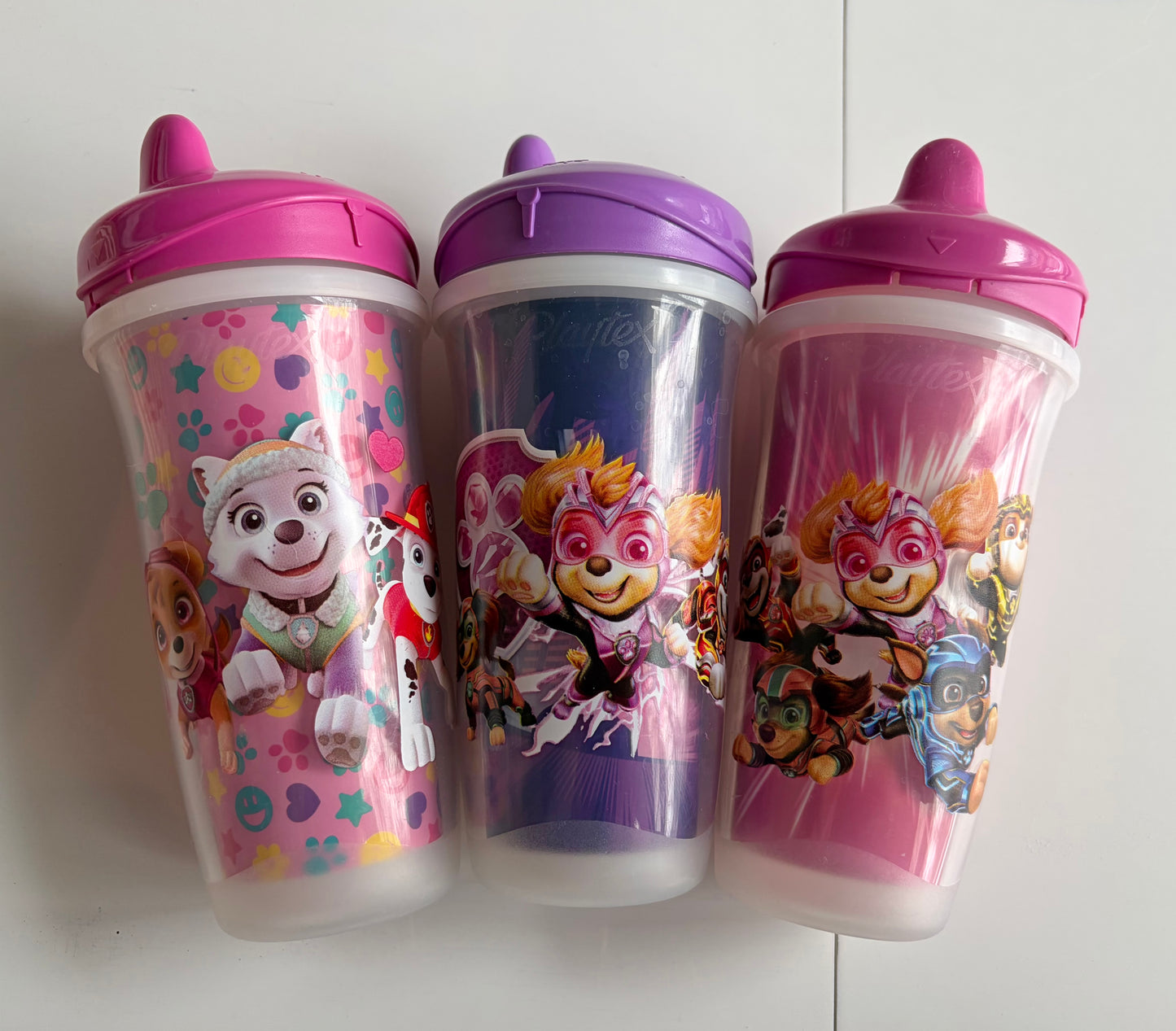 Seller 22 paw patrol purple and pink sippy cups (set of 3)